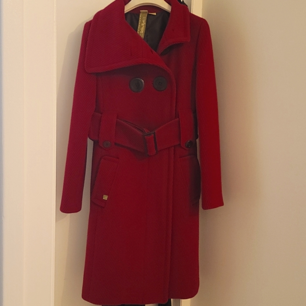 Soia & Kyo Red Double Breasted Wool Coat